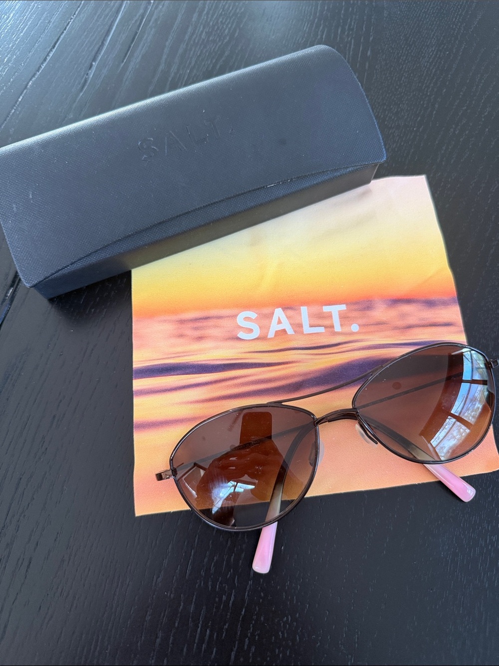 Salt polorized Brown Lens Sunglasses with Pink Temple Tips